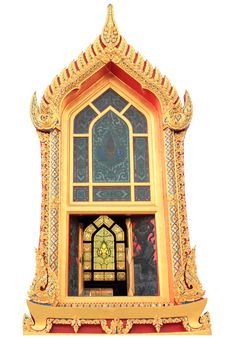 Traditional Thai Style Window Temple Stock Images