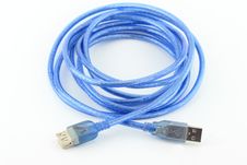 An USB Cable Isolated On White Royalty Free Stock Photography