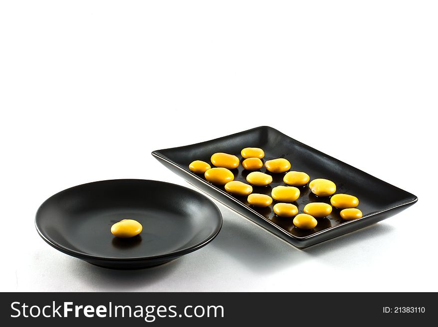 Lupins On Black Plate
