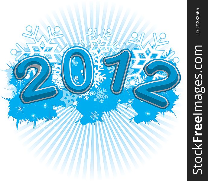 2012_year . Happy new year.illustration for print