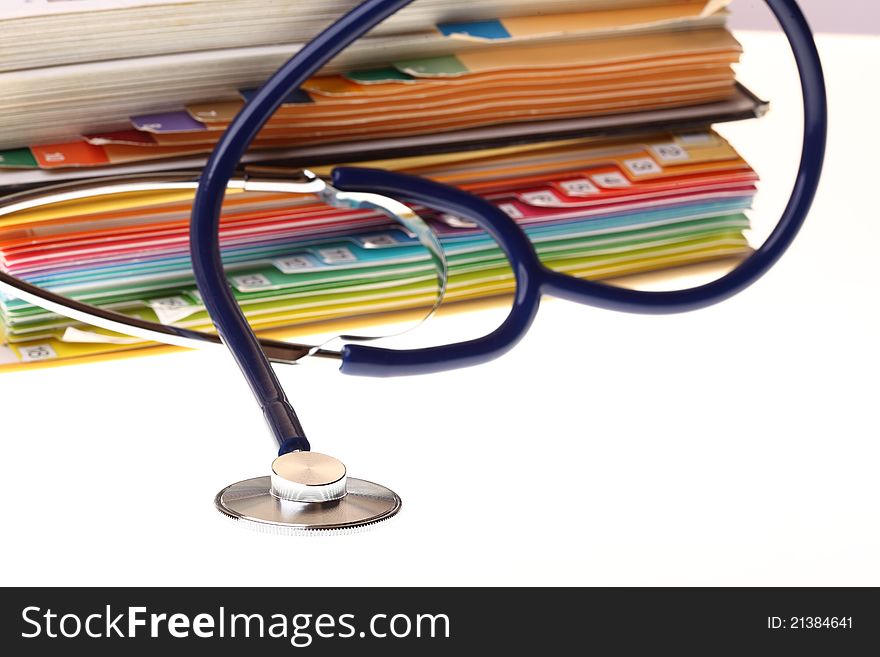 Books And Stethoscope Isolated