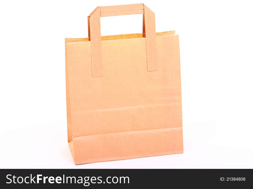 Shopping Brown Gift Bags Isolated