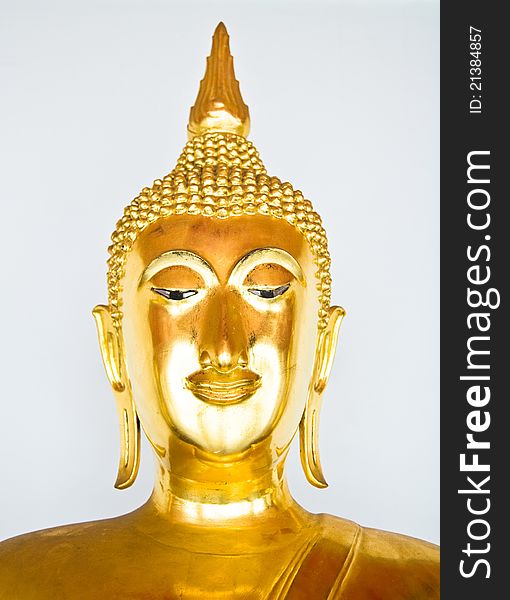 Head Of Buddha Art ancient  isolate on white background. Head Of Buddha Art ancient  isolate on white background