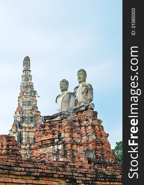 Buddha statue, Wat Chaiwatthanaram, Ayutthaya, Thailand