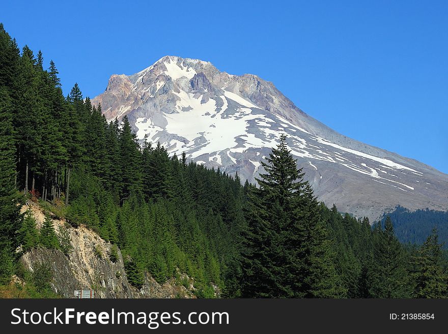 The tallest mountain in Oregon. The tallest mountain in Oregon