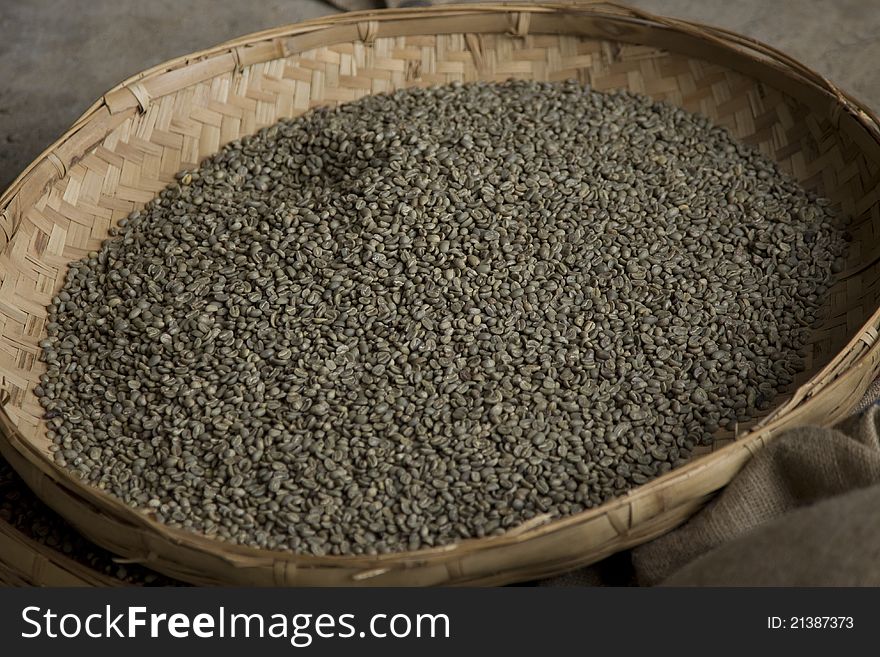 Unripened Green Coffee Beans