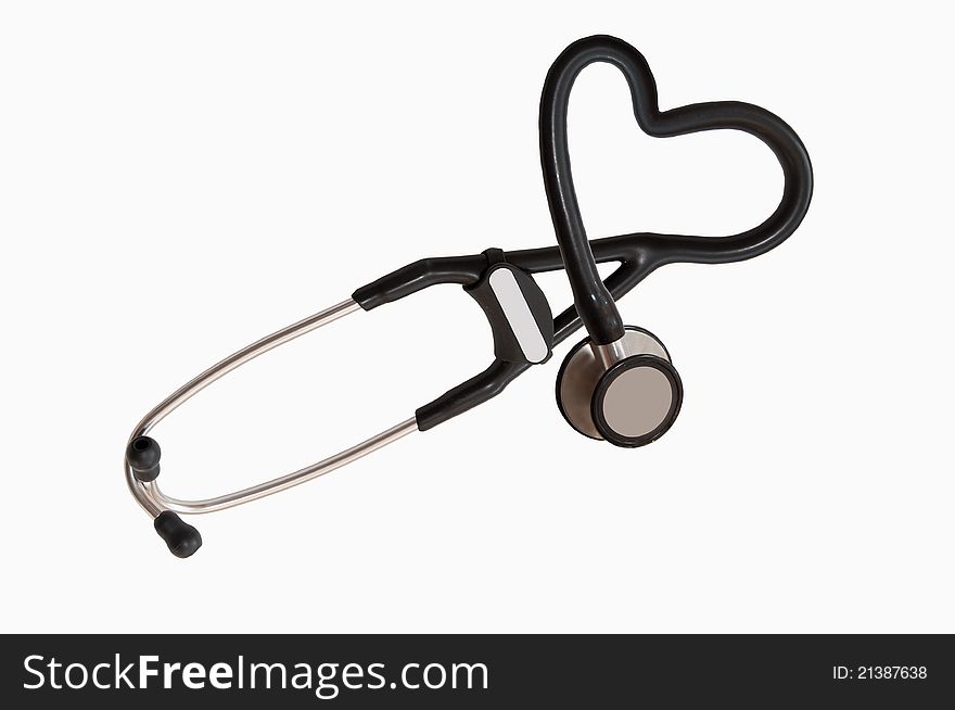 Heart shape of a stethoscope. Heart shape of a stethoscope