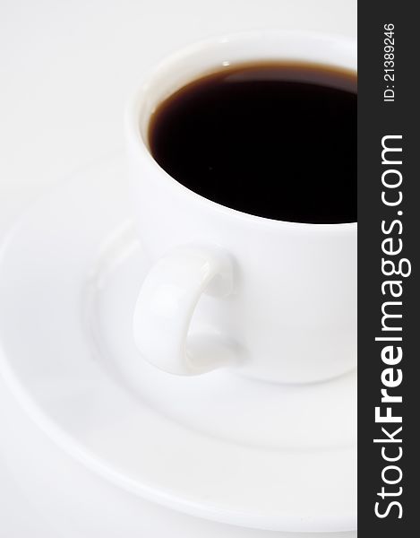 A cup of coffee with black java coffee