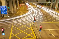 Hong Kong Light Trails At Night Stock Photos Hong Kong Light Trails At Night Stock Photos
