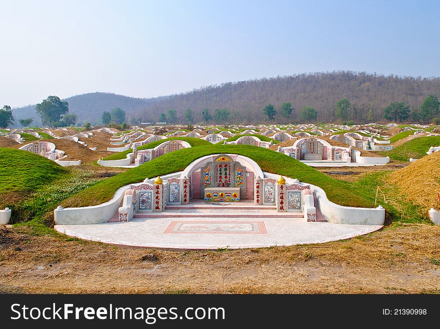 old chaina graveyard in Thailand. old chaina graveyard in Thailand