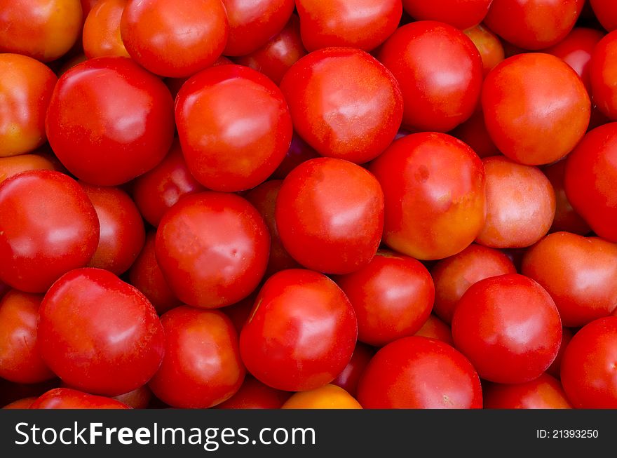 Bunch of fresh red tomatoes