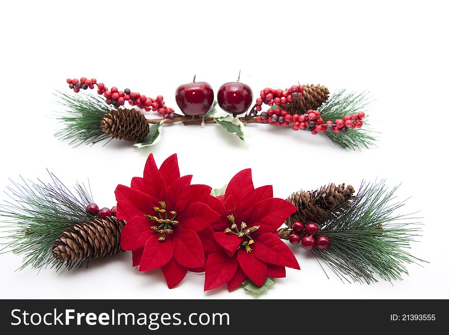 Christmas star with fir branches and plugs