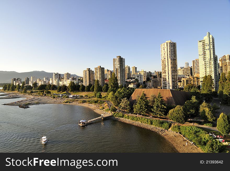 Residential Area by the water of Burrard Inlet in Vancouver, BC