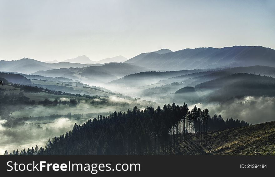 Misty view at north Slovakia. Misty view at north Slovakia