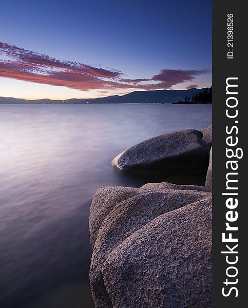 Tahoe Sunset Rocks