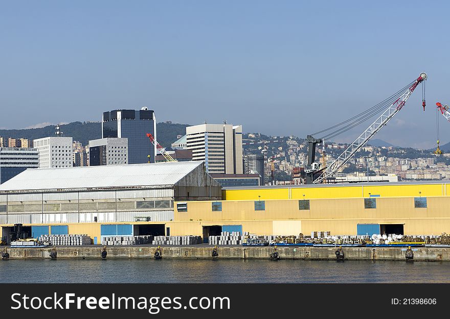 View of the port in genova