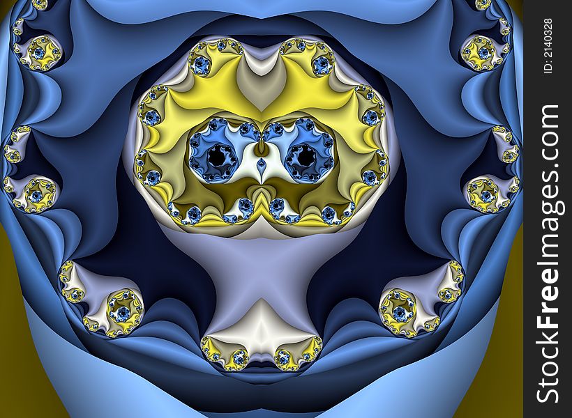 Abstract fractal image resembling a satin manikin