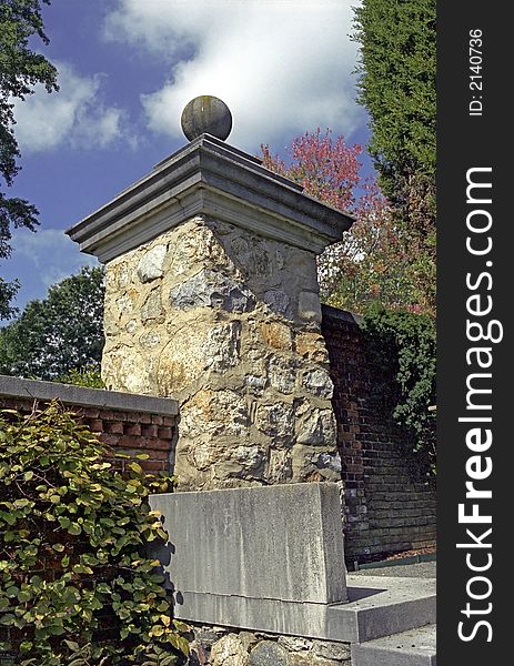 A Stone Column at a Gold Coast Estate, Long Island