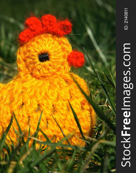 Easter chiken with green background for europe