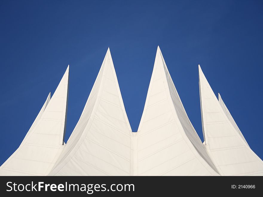 Roof of building structure on blue sky. Roof of building structure on blue sky