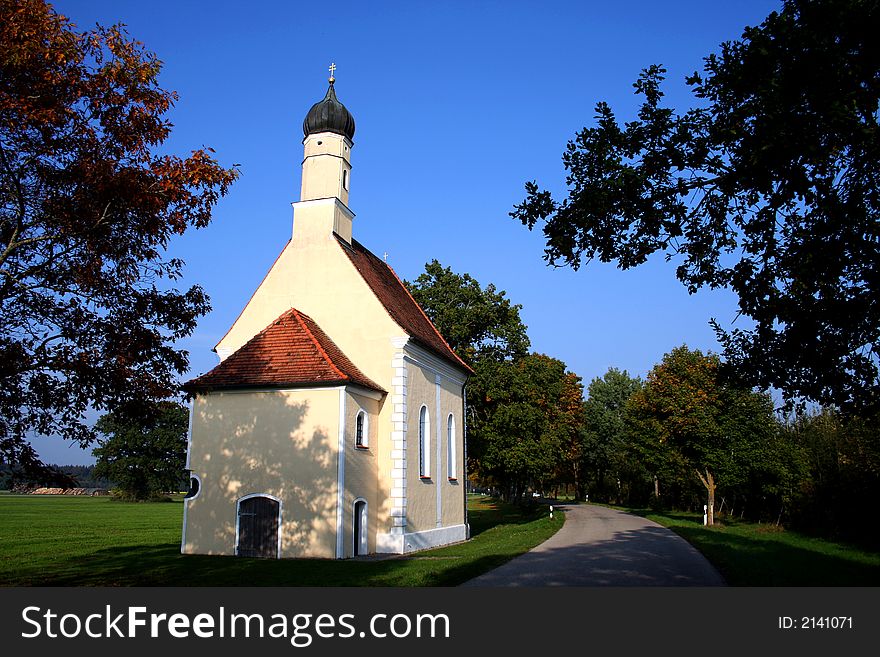 Little church along side a country road in bavaria, germany. Little church along side a country road in bavaria, germany