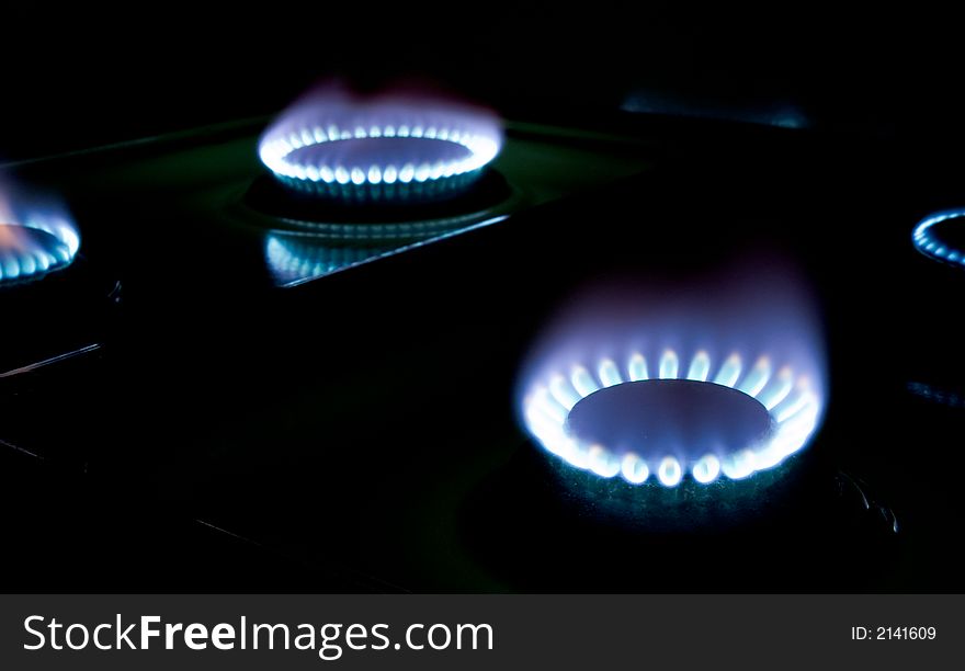 Macro shots of some stove burners in the dark. Macro shots of some stove burners in the dark