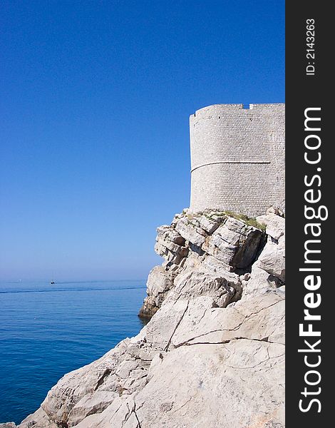 Fort by the sea,fortress,clear sky, blue sea,ocean. Fort by the sea,fortress,clear sky, blue sea,ocean