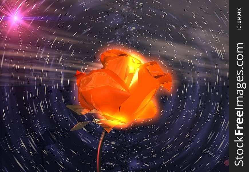 Flower In Space  3d