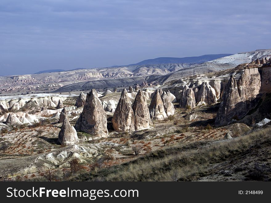 Rock near Chavushin, Cappadocia, Turkey. Rock near Chavushin, Cappadocia, Turkey