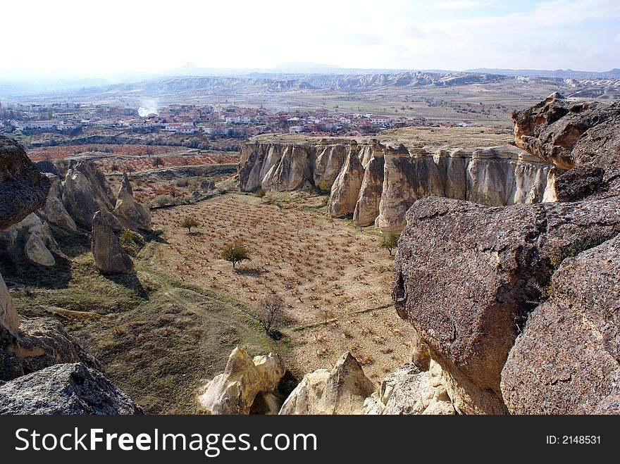 Rock near Chavushin, Cappadocia, Turkey. Rock near Chavushin, Cappadocia, Turkey