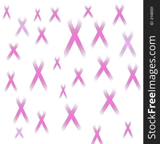 Faint pink ribbon abstract breast cancer deaths