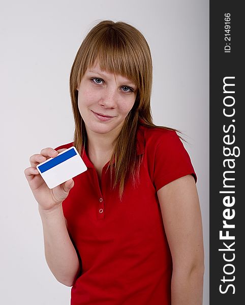 Teen Girl With Card