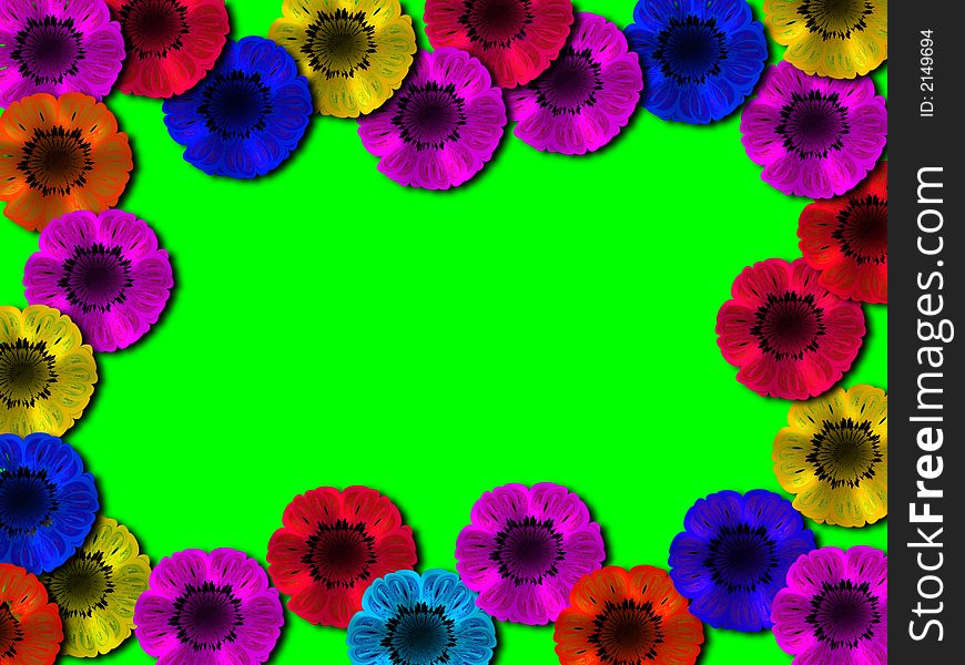 Multi-coloured Flowe