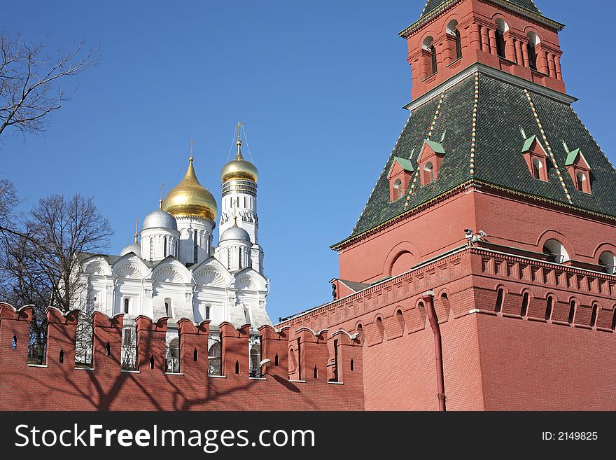 Bell tower of Ivan the Great and Kremlin wall