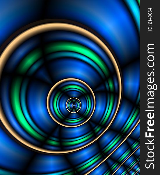 Abstract fractal image resembling a series of rotating discs. Abstract fractal image resembling a series of rotating discs