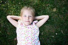 Girl On The Grass Royalty Free Stock Photo Girl On The Grass Royalty Free Stock Photo