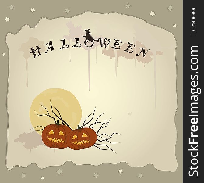 Cute Halloween Composition on grunge background. Cute Halloween Composition on grunge background