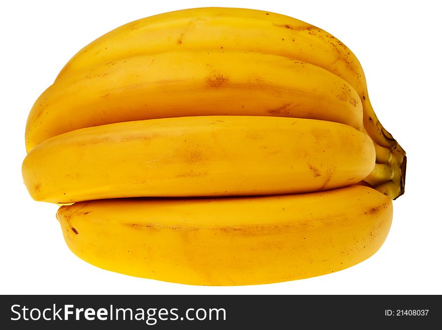 Fresh, ripe bananas isolated over white background. Fresh, ripe bananas isolated over white background.