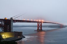 Fog Over Golden Gate Bridge During Sunset Stock Image Fog Over Golden Gate Bridge During Sunset Stock Image
