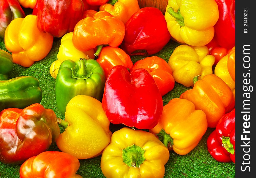 Colorful bell peppers at the farmer's market