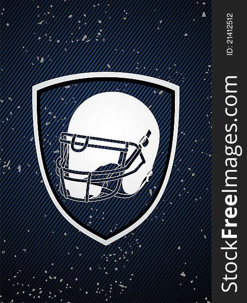 Vector American Football badge on blue background