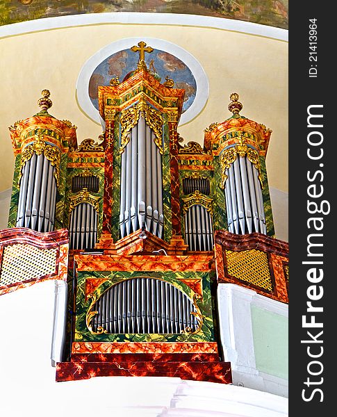 Beautiful organ of a Christian church (Hungary,Sumeg)