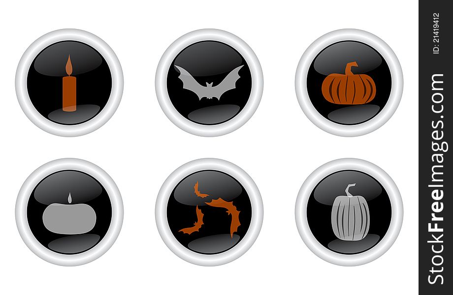 A set of icons for Halloween . Vector illustration