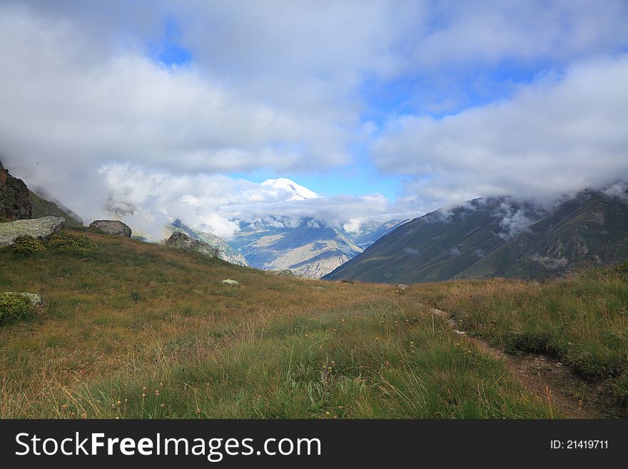 Summer day in a mountain valley.Caucasus. Summer day in a mountain valley.Caucasus.