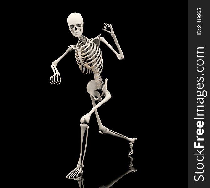 A skeleton in his scary halloween pose. A skeleton in his scary halloween pose