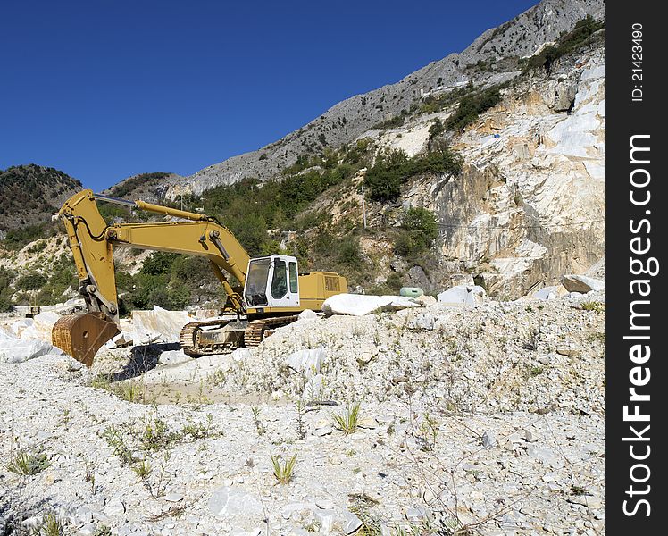 Marble quarry in carrara, tuscany italy