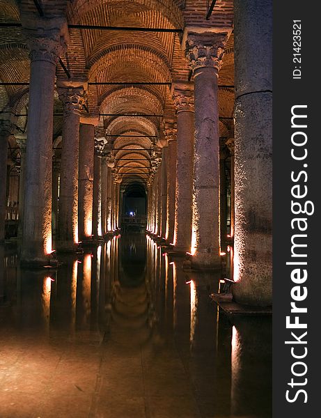 Underground cistern in Istanbul, 1500 years old.