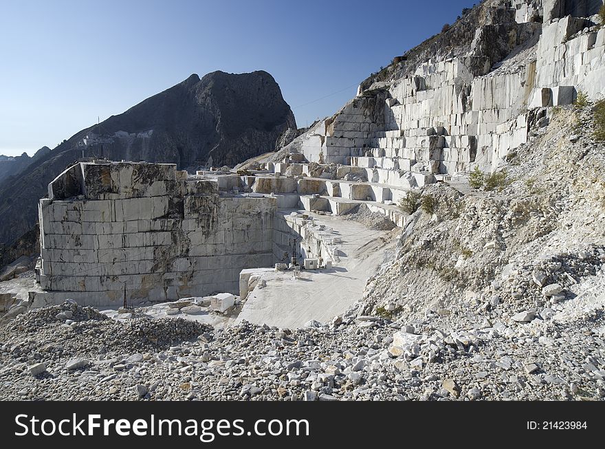 Marble quarry in carrara, tuscany italy