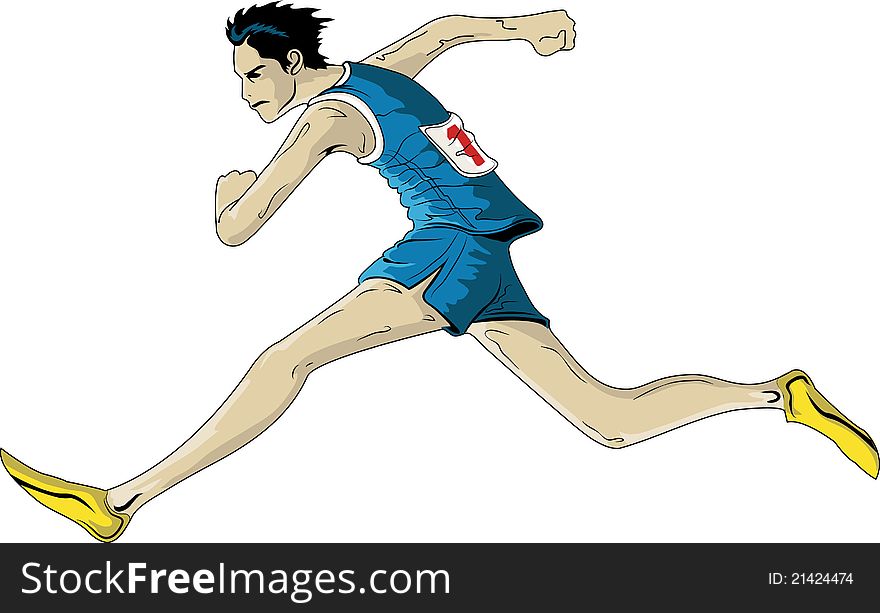 Athlete running very fast illustration. Athlete running very fast illustration