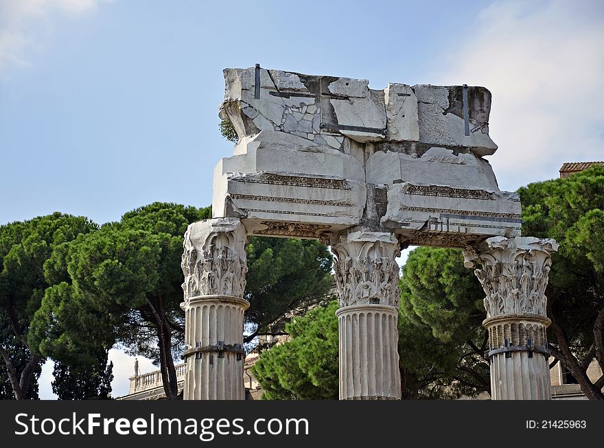 Arch detail in the historical center of Rome. Arch detail in the historical center of Rome